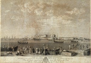 Vue du port de Barletta - Italian School