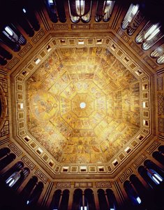 Vue du plafond en mosaïque, commencé vers 1225 (mosaïque)