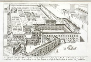 Vue du Palais Papal à Monte Cavallo - Italian School