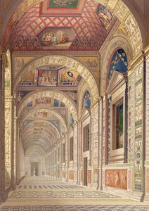 Vue de la loggia du deuxième étage au Vatican, avec décoration par Raphaël, de Delle Loggie di Rafaele nel Vaticano, publié en feuille volante dans l