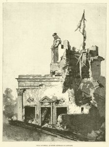 Villa Savorelli, Quartier Général de Garibaldi (gravure) - Italian School