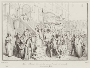 Vittore Pisani libéré de prison et porté en triomphe - Italian School