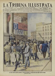 Électeurs se rendant aux urnes lors des élections générales italiennes à Rome (lithographie couleur) - Italian School