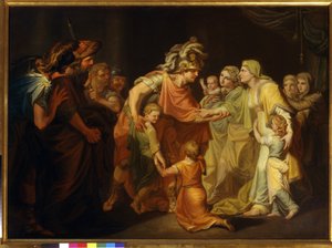 Le prince russe Sviatoslav Ier retrouve sa famille à Kiev après la campagne sur le Danube de 967 - Ivan Akimovich Akimov