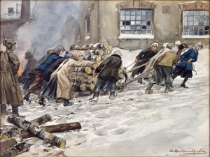 Réquisition de bois de chauffage par Vladimirov, Ivan Alexeyevich (1869-1947) - Ivan Alexeyevich Vladimirov