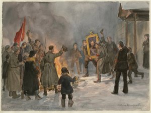 Soldats brûlant des peintures (de la série d