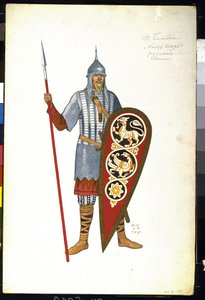 Un guerrier russe au 12e siècle - Ivan Yakovlevich Bilibin