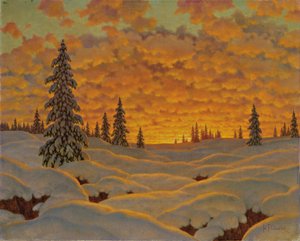 Coucher de soleil en Finlande - Ivan Fedorovich Choultse