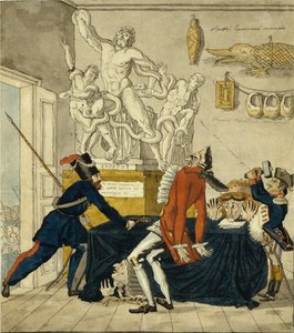Napoléon Bonaparte vendant des biens volés, 1813 - Ivan Ivanovich Terebenev