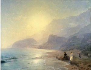 Alexandre Pouchkine et la Princesse Maria Raevskaya près de Gurzuf - Ivan Konstantinovich Aivazovsky