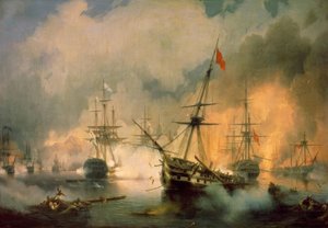 La Bataille de Navarin - Ivan Konstantinovich Aivazovsky