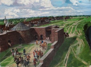Vue reconstituée de la Tour de Londres, montrant l