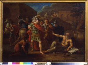 Alexandre le Grand rend visite à Diogène à Corinthe - Ivan Philippovich Tupylev
