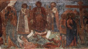 Fresque dans la cathédrale de Notre-Dame du Signe, Novgorod, début du 18e siècle