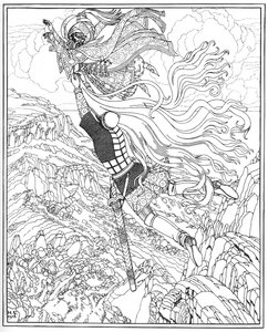 Fuite de Chernomor et Ruslan. Illustration du poème Ruslan et Ludmila par A. Pouchkine, 1918 - Ivan Yakovlevich Bilibin