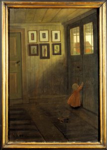 La fille à la porte. Intérieur de la maison de l