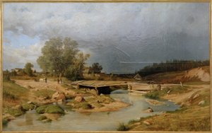 Paysage avec pont en bois - Ivan Ivanovich Shishkin