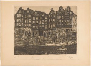 Maisons de canal - Izaak Leendert Bedding (signed by artist)