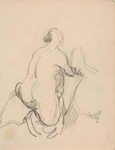 Femme nue debout, vue de dos - J.A. Jerichau