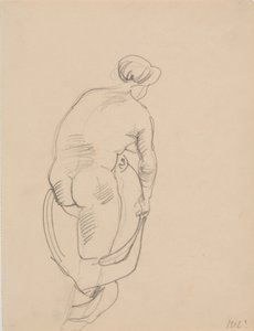 Femme nue debout, vue de dos - J.A. Jerichau