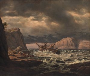 Un naufrage sur la côte de Norvège - Johan Christian Dahl