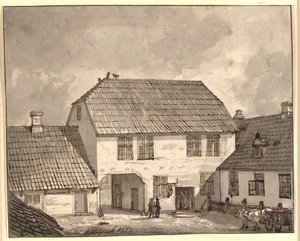 Intérieur de cour à Sorø - Johan Christian Dahl