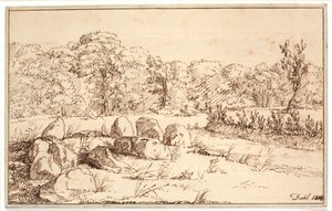 Paysage avec restes d