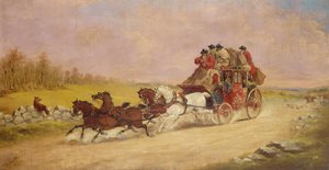 Le carrosse royal entre le renard et la chasse, 1881