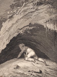 Niels Klim battu rampant dans la grotte - J.F. Clemens