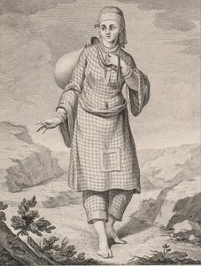 Une femme arabe puisant de l