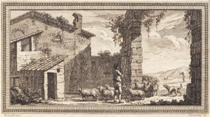 Un berger avec des moutons et des chèvres - J.F. Clemens