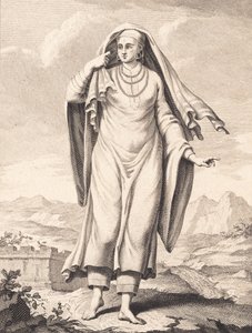 Une femme arabe debout - J.F. Clemens