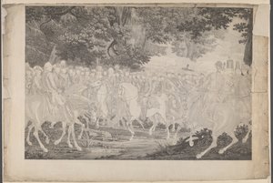 Frédéric le Grand rentre chez lui après une revue à Potsdam - J.F. Clemens