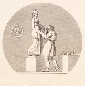 Sergel travaillant dans son atelier - J.F. Clemens