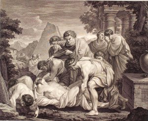 Tobias fait enterrer les morts pendant la peste - J.F. Clemens