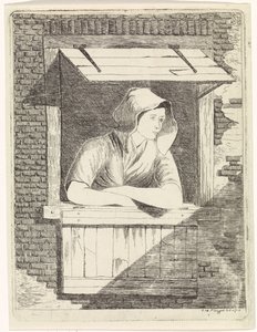 Femme à une fenêtre ouverte