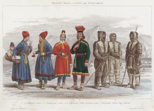 Race mongole, Lapons et Esquimaux (gravure en couleur) - J.L. (after) Williams
