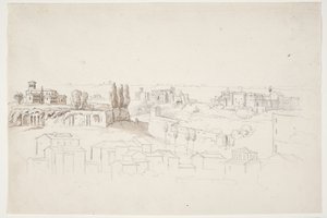 Depuis le Palatin avec église. Rome