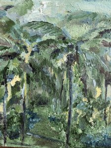 Sentier vert sinueux