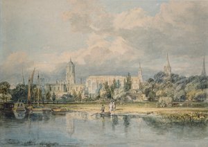Vue sud de Christ Church etc. depuis les prés, 1798-1799