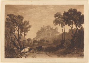 Le château au-dessus des prés, publié en 1808 - Joseph Mallord William Turner