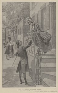 Upper Wall Street, New York, en 1783 - J. (after) Steeple Davis