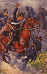 Soldats britanniques du 4e Hussards (Brigade légère), à la bataille de Balaclava, guerre de Crimée - J. A. Stewart
