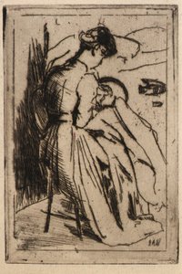 Femme brodant - J. Alden Weir