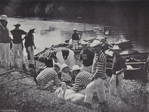 Swan upping sur la Tamise, marquage - J. Benjamin Stone
