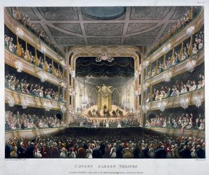 Vue intérieure du théâtre de Covent Garden, Bow Street, Westminster, Londres, 1808
