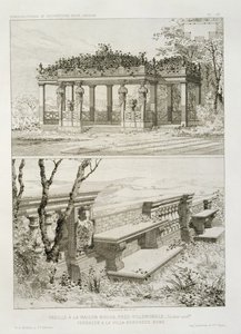Pergola de La Maison Rouge près de Villemomble, conçue par Cordier, et terrasse de la Villa Borghese, Rome, c.1880 - J. Boussard