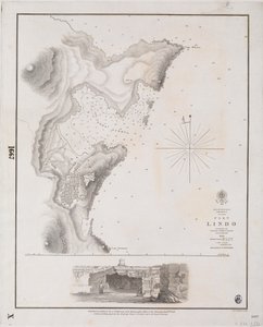 Archipel, Rhodes I., Port Lindo relevé par le capitaine Thomas Graves, HMS 