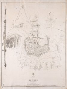 Archipel, île de Rhodes, ville et ports de Rhodes relevés par le commandant Thomas Graves, HMS 