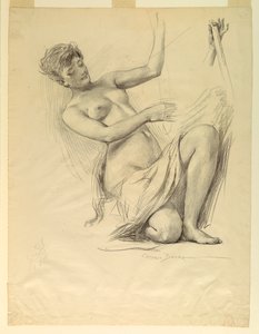 Étude de figure, possiblement pour le dôme du bâtiment des manufactures et des arts libéraux, Exposition colombienne mondiale, Chicago, IL - J. Carroll Beckwith